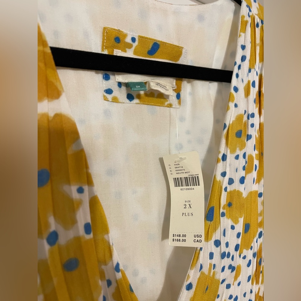 Anthropologie Yellow White Floral Mini Dress - Picture 4 of 5